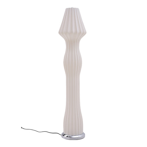 Livingandhome Modern White LED Novelty Floor Lamp Chrome Base, FI0776