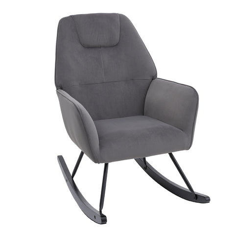 Livingandhome Comfy Grey Nursery Rocking Chair, JM2275