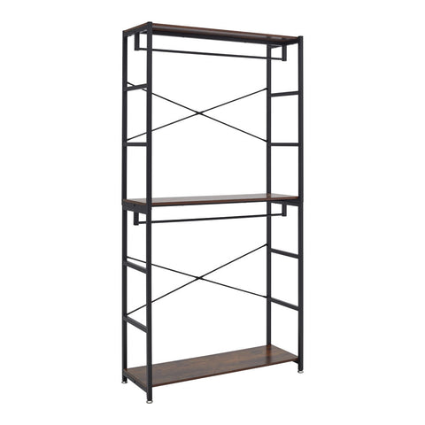 H&O Direct 2 Tier Clothing Rack with Storage Shelves, XY0332