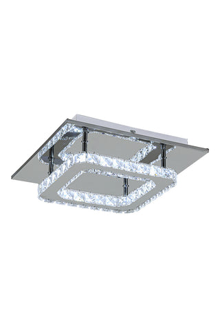Modern Square Crystal Ceiling Light with Chrome Finish, LG1345
