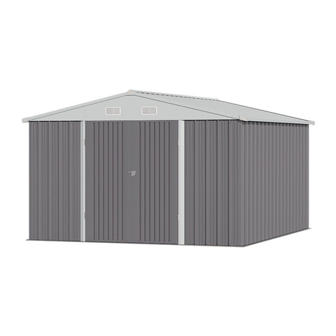 Garden Sanctuary Outdoor Metal Storage Shed with Lockable Door, PM1478PM1479PM1480PM1481