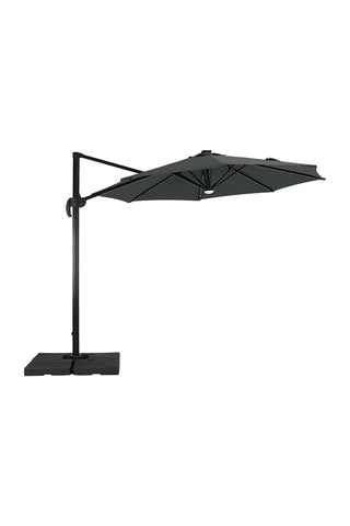 Garden Sanctuary Round Cantilever Parasol with Solar-Powered LED Lights, LG1271