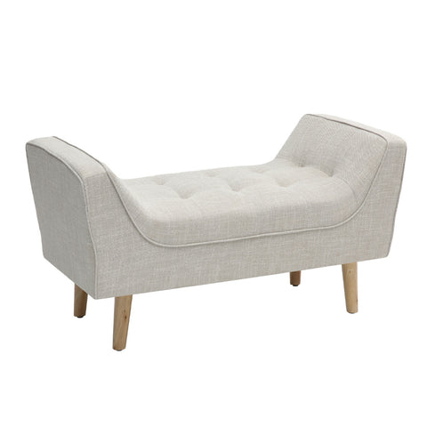 Livingandhome Soft Chenille Upholstered Bench with Wooden Legs, XY0367