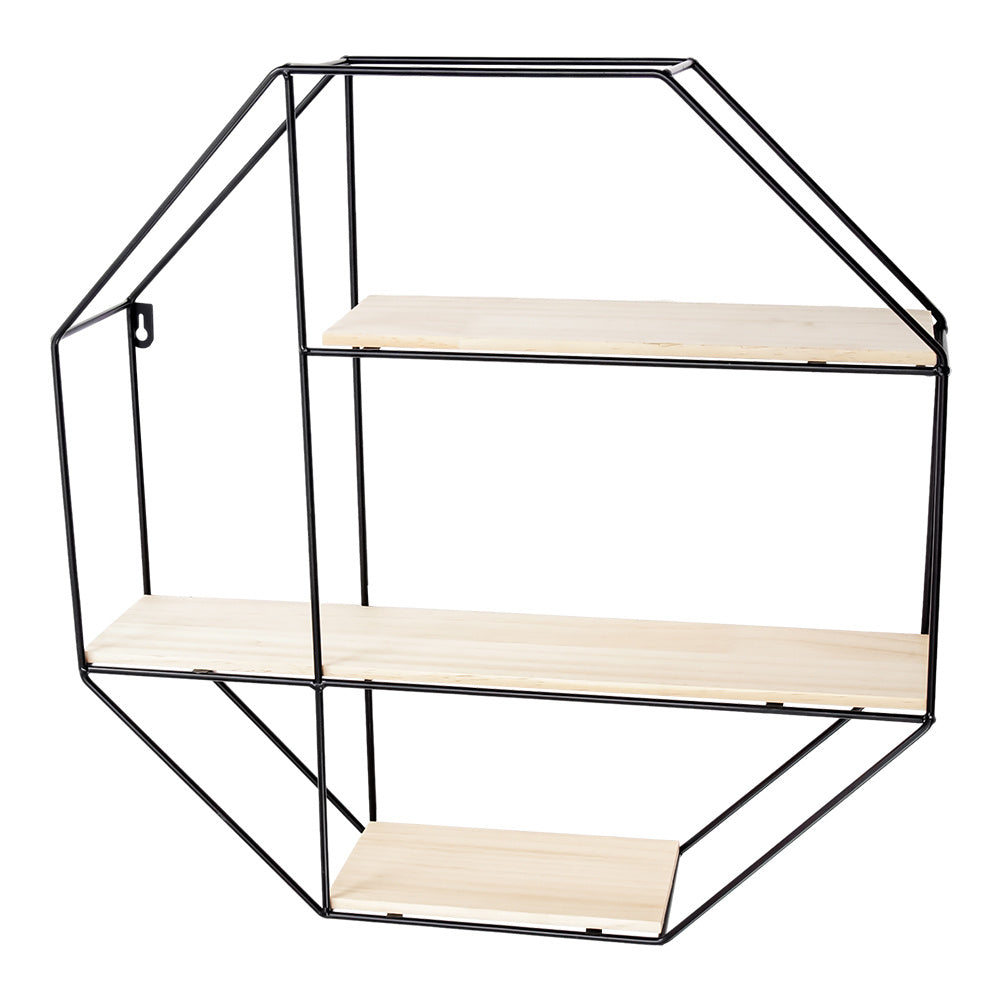Lifeideas Octagonal Metal Floating Wall Display Shelf, SW0623 EVER STRONG