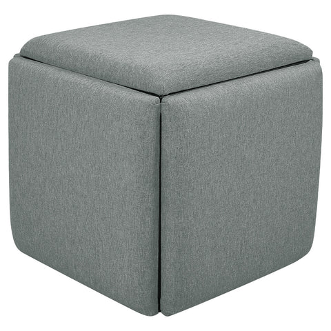 Livingandhome Cube Combination Linen Stackable Stool- Dark Grey, ZH1345
