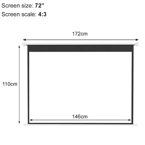 Livingandhome Wall Mount Electric Projector Screen for Home Theater Movie, AI0363