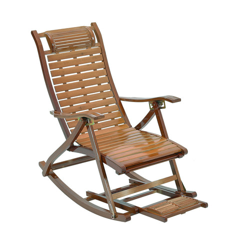 Livingandhome Bamboo Rocking Chair Foldable Recliner, LG1109