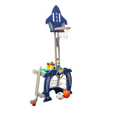 Livingandhome Basketball Golf Ring Toss Activity Centre for Toddlers, FI0789