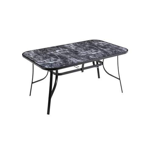 Livingandhome Garden Tempered Glass Marble Coffee Table, LG1252
