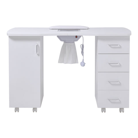 Livingandhome Manicure Table with Dust Collector and Wrist Cushion, JM2259JM2260