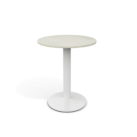 Livingandhome White Round Cafe Table with Metal Base, ZH1308