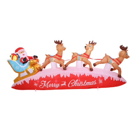 Livingandhome 4M Inflatable Santa and Rudolf for Christmas Decoration, SW0567