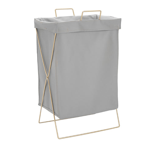 Livingandhome Collapsible PU Leather Laundry Hamper with Metal Frame, WM0478