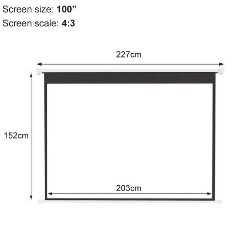 Livingandhome Wall Mount Electric Projector Screen for Home Theater Movie, AI0365