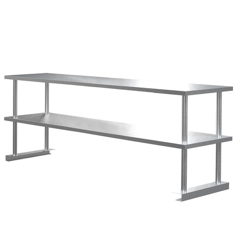 Livingandhome Commercial 2 Tier Stainless Steel Overshelf for Prep and Work Table, AI0227