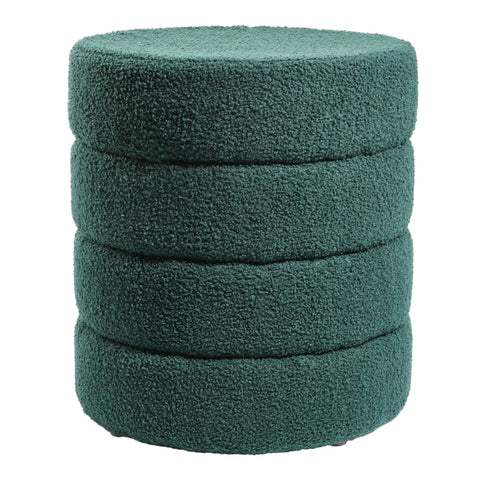 Livingandhome Round Channel Upholstered Ottoman, ZH1371