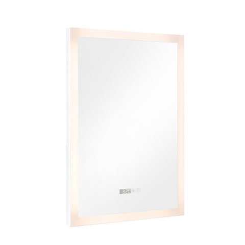 Livingandhome Anti-Fog Aluminum LED Vanity Mirror with Clock, DM0471