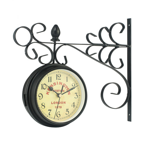 Livingandhome Antique Metal Double Sided Wall Clock, SC0970