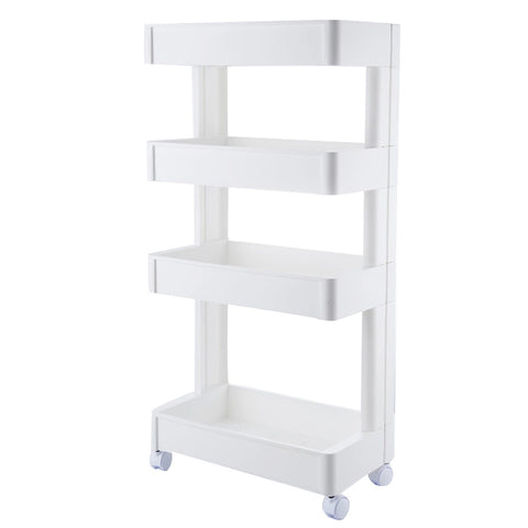Livingandhome Multifunction Plastic Storage Rack with Wheels for Kitchen or Bathroom, WH1070