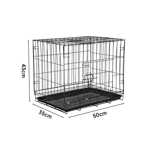 Livingandhome Wire Dog Crate with 2 Doors and Tray, CT0661
