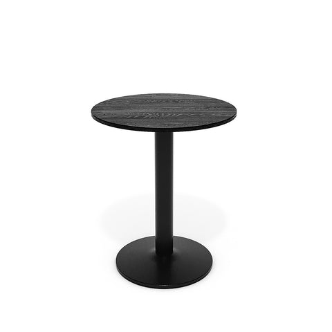 Livingandhome Black Round Cafe Table with Metal Base, ZH1309