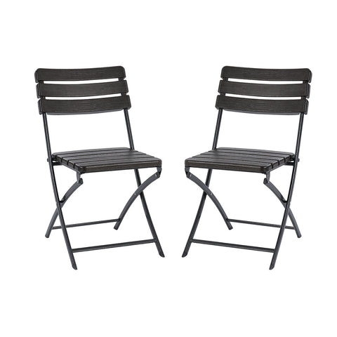 Livingandhome Set of 2 Outdoor Plastic Folding Chairs, AI1129