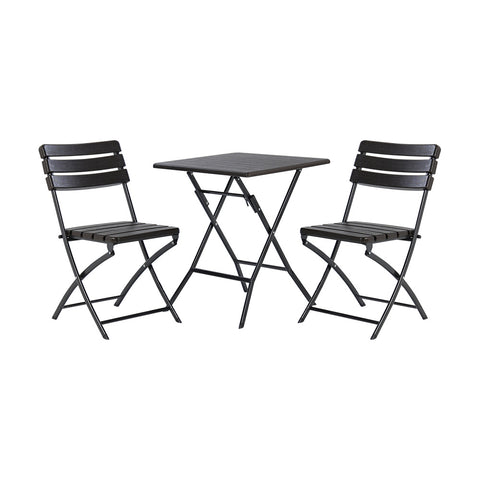 Livingandhome 3-Piece Plastic Outdoor Folding Table and Chairs Set, AI1130