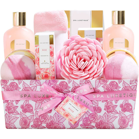 12pcs Rose Bath Gift Set with Bubble Bath, Body Lotion, Hand Cream, AJ0105