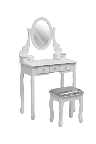 Makeup Vanity Desk with Mirror and Stool, FI0966