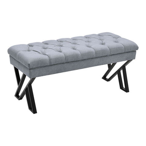 Livinandhome Mid Century Metal Upholstered Bench, ZH1336