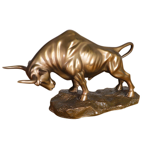 Livingandhome Gold Bull Statue for Home Decor, SP2737