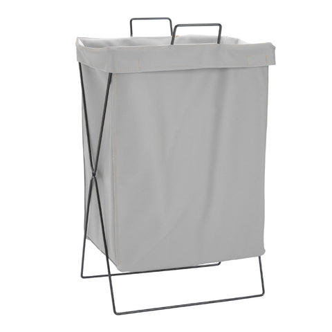Livingandhome Collapsible PU Leather Laundry Hamper with Metal Frame, WM0477