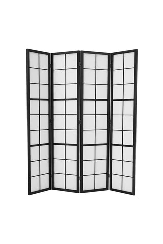 Livingandhome 4-Panel Solid Wood Folding Screen Room Divider, XY0383