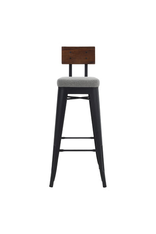 H&O Direct 2Pcs Metal Breakfast Bar Stools with Backrest, ZH1544