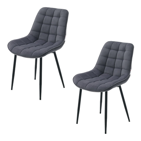 Livingandhome 2 Pcs Velvet Upholstered Dining Chairs with Metal Legs, ZH1532