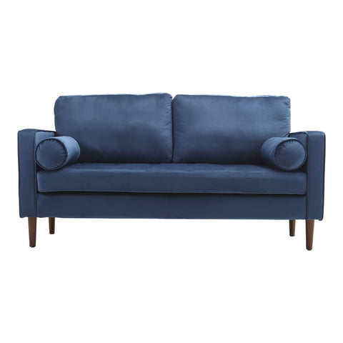 2-Seat Velvet Sofa with Bolster Pillows, XY0402