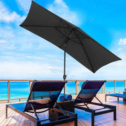 Livingandhome Waterproof Rectangular Parasol for Outdoor with Round Base, LG0453LG0807