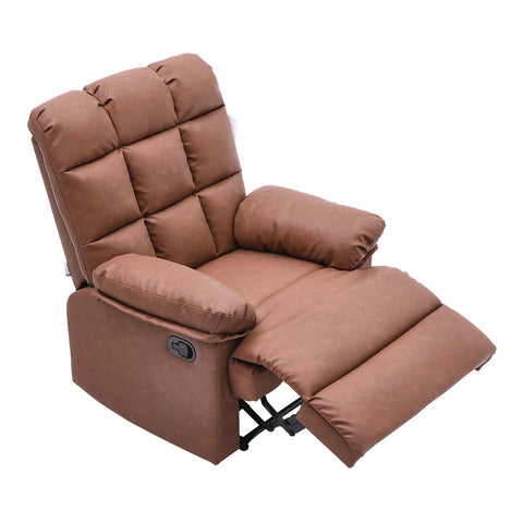 Livingandhome Faux Leather Upholstered Recliner Armchair, ZH1503
