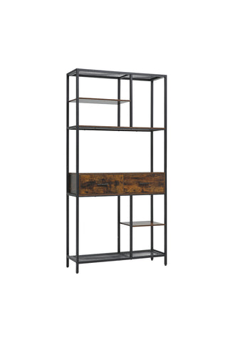 H&O Direct Vintage Plant Stand Storage Shelf with Drawers, XY0372