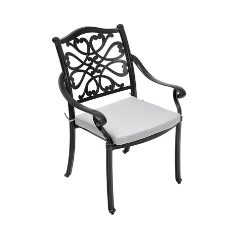 Livingandhome 4Pcs Aluminum Outdoor Patio Dining Armchair with Cushion, AI1279