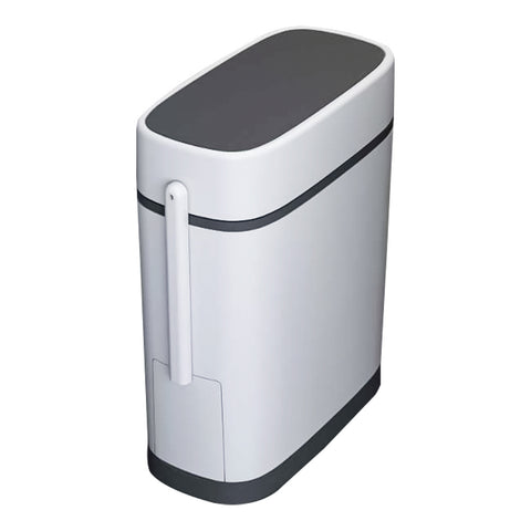 Livingandhome Slim Plastic Trash Can with Built-in Toilet Brush, WZ0142