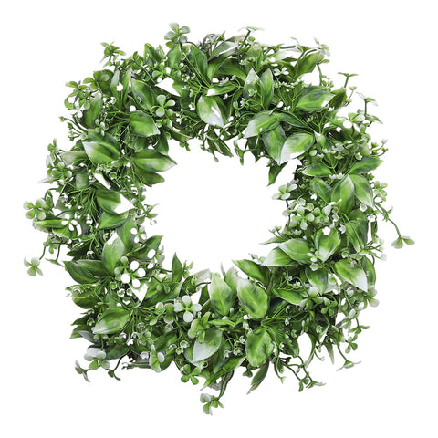 Livingandhome Artificial Baby’ Breath Round Wreath Wall Decoration, SW0574