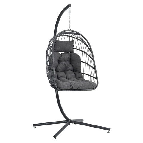 Livingandhome Hanging Chair with Stand and Cushion, AI1078