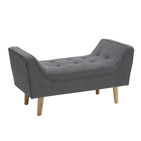 Livingandhome Soft Chenille Upholstered Bench with Wooden Legs, XY0369