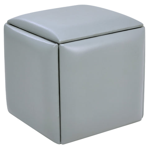 Livingandhome Cube Combination PU Leather Stackable Stool-Grey, ZH1342