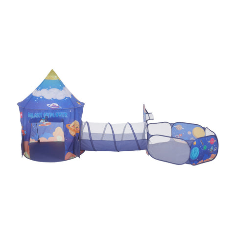 Kidkid 3 in 1 Aerospace Theme Play Tent with Play Tunnel, Ball Pit, WF0184
