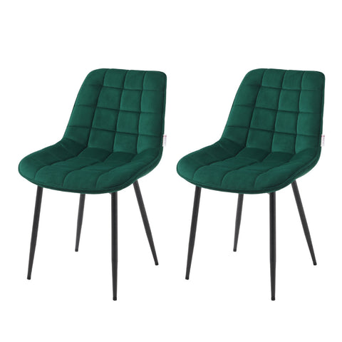 Livingandhome 2 Pcs Velvet Upholstered Dining Chairs with Metal Legs, ZH1531
