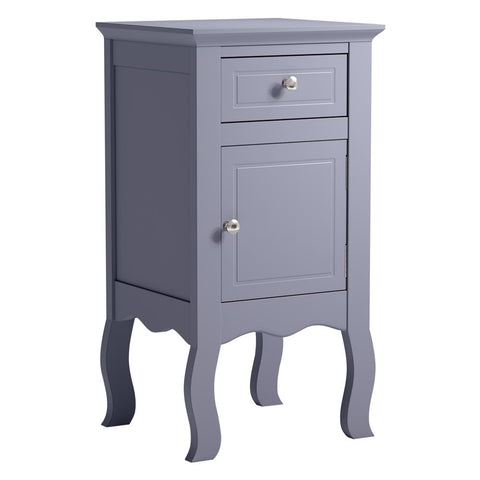 Livingandhome Wooden Nightstand Bedside Table with Curved Legs, One Drawer and Cabinet, FI0505