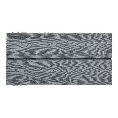 Livingandhome Wood Grain Composite Deck Tile Set of 6, LG1188