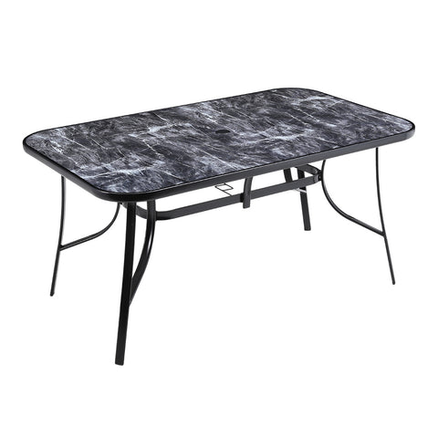 Livingandhome Garden Tempered Glass Marble Coffee Table, LG1253